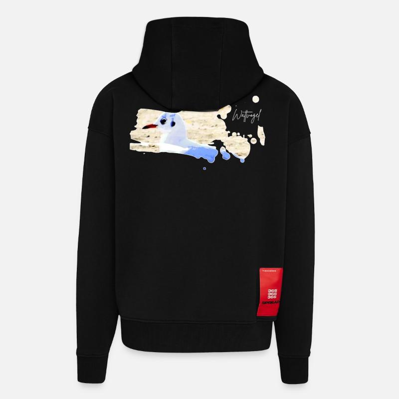 Wattvogel Nordsee Möwe - Zip Hoodie - made by SPREAD - SOLID BLACK