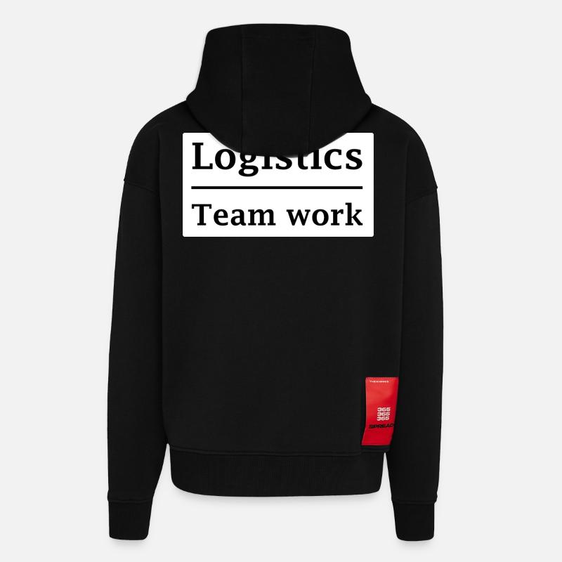 Logistiker Teamarbeit - Zip Hoodie - made by SPREAD - SOLID BLACK