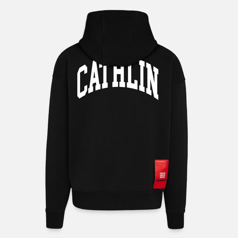 Cathlin - Veste à capuche bio épaisse oversize fabriqué en UE - SOLID BLACK