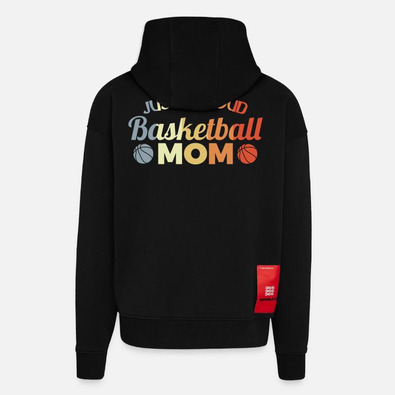 Drôle de mère de basket-ball - Veste à capuche bio épaisse oversize fabriqué en UE - SOLID BLACK