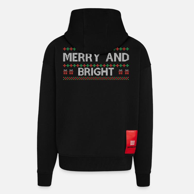 Hässlicher Weihnachtspullover Hässliches Weihnachtsgeschenk-Idee - Zip Hoodie - made by SPREAD - SOLID BLACK