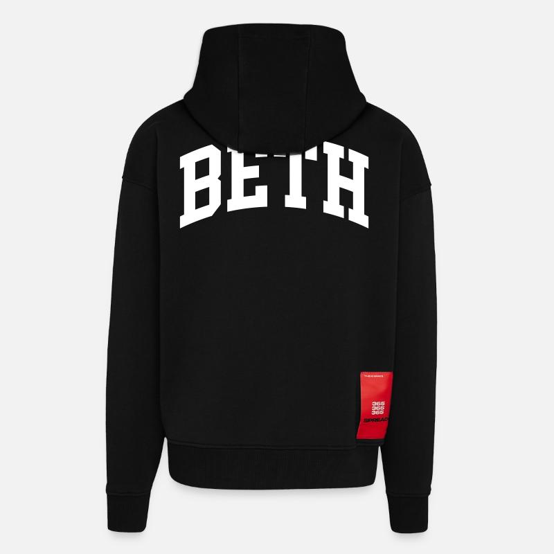 Beth - Veste à capuche bio épaisse oversize fabriqué en UE - SOLID BLACK