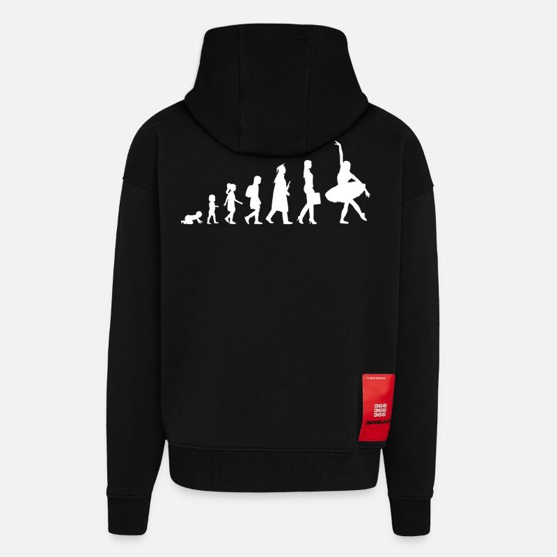 De l’enfant à la ballerine - Veste à capuche bio épaisse oversize fabriqué en UE - SOLID BLACK