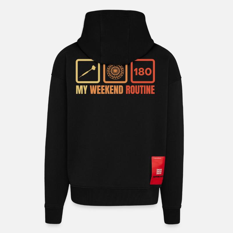 Dartspieler Wochenendroutine - Zip Hoodie - made by SPREAD - SOLID BLACK