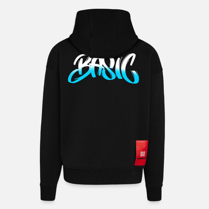 BASIC Graffiti Gradient - Zip Hoodie - made by SPREAD - SOLID BLACK