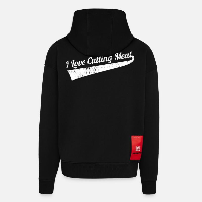 Fleisch schneiden - Zip Hoodie - made by SPREAD - SOLID BLACK