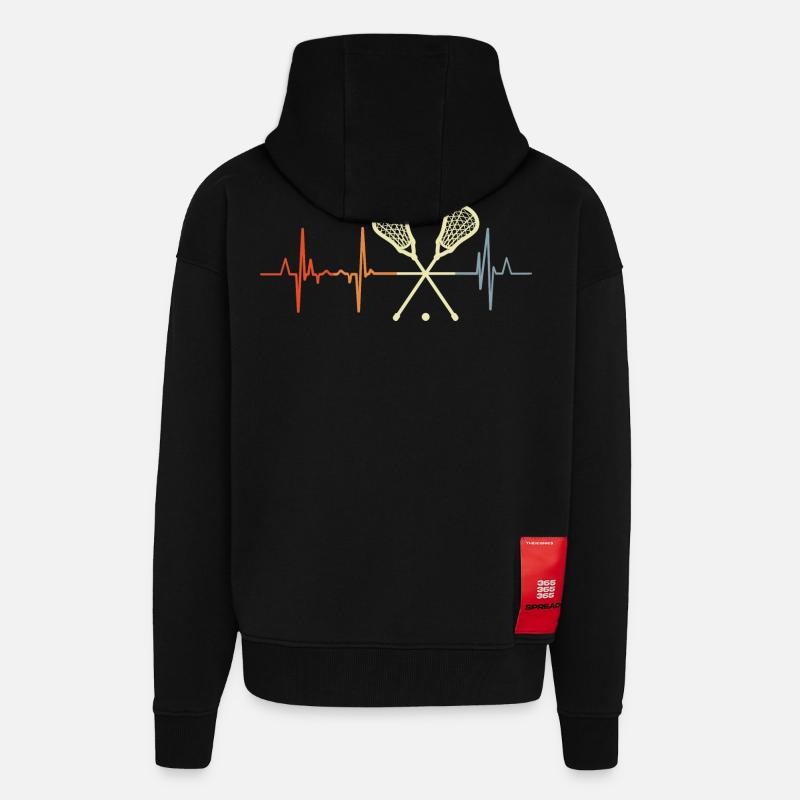 Palpitations de crosse - Veste à capuche bio épaisse oversize fabriqué en UE - SOLID BLACK