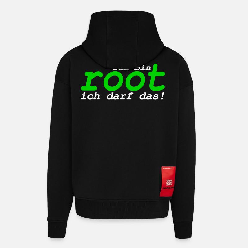 Ich bin root ich darf das - Zip Hoodie - made by SPREAD - SOLID BLACK