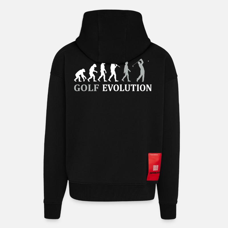 Golf Evolution – Das perfekte Golfer Geschenk - Zip Hoodie - made by SPREAD - SOLID BLACK
