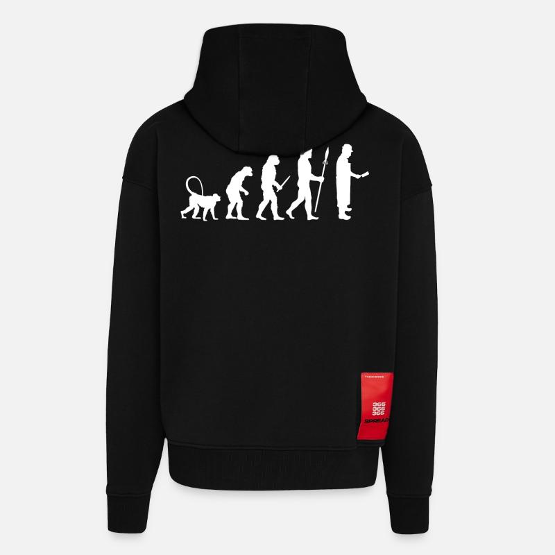 Entwicklung eines Metzgers - Zip Hoodie - made by SPREAD - SOLID BLACK