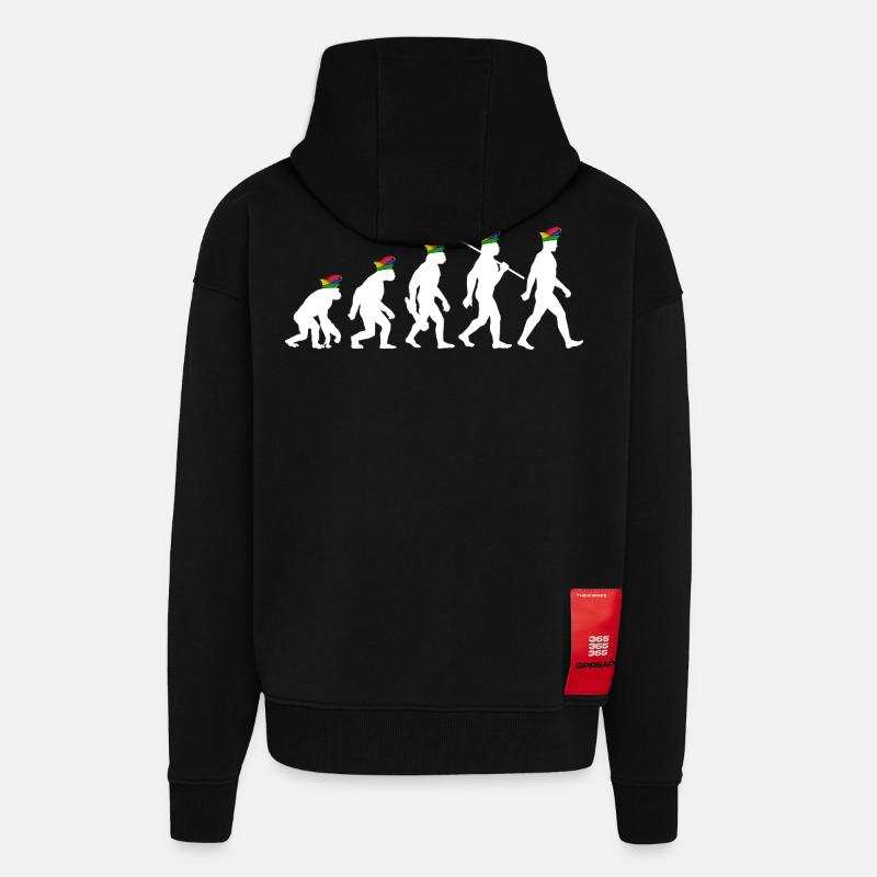 Homo Karnevalis | Evolution der Narren, Fastnacht - Zip Hoodie - made by SPREAD - SOLID BLACK