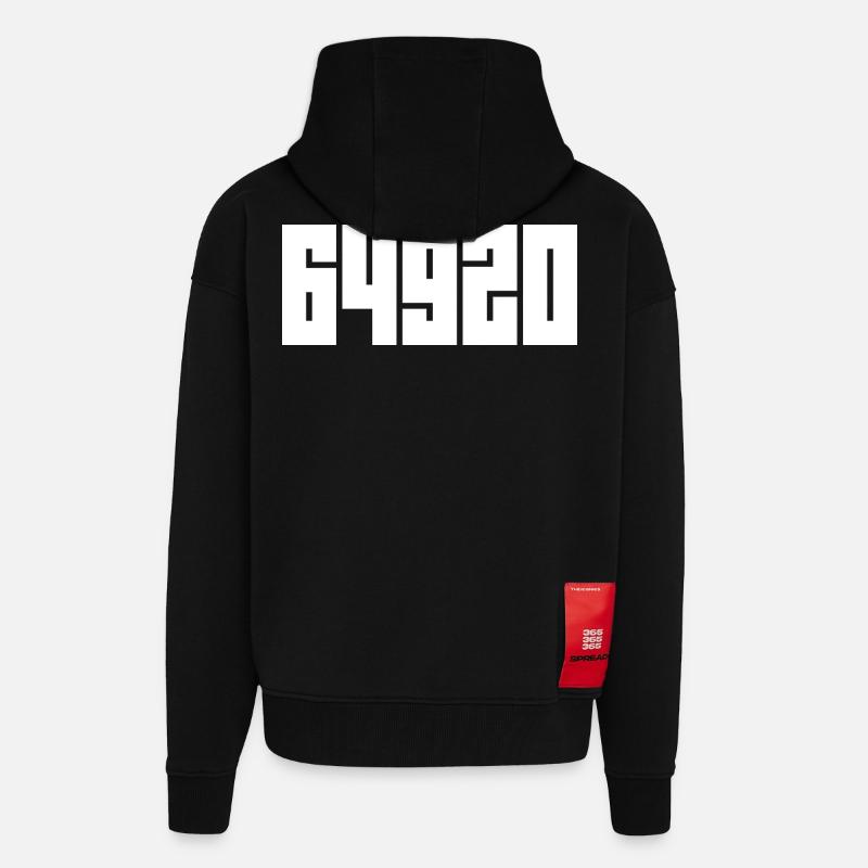 64920 Piła. Code postal de Piła - Veste à capuche bio épaisse oversize fabriqué en UE - SOLID BLACK