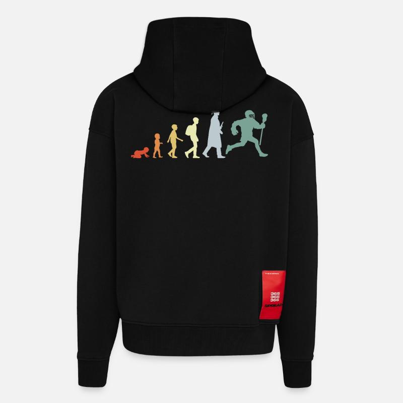 Evolution eines Lacrosse Spielers - Zip Hoodie - made by SPREAD - SOLID BLACK