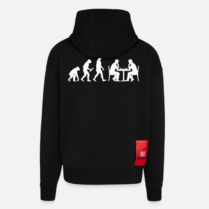 Chess Evolution – The Path to Grandmaster - Zip Hoodie - made by SPREAD - SOLID BLACK