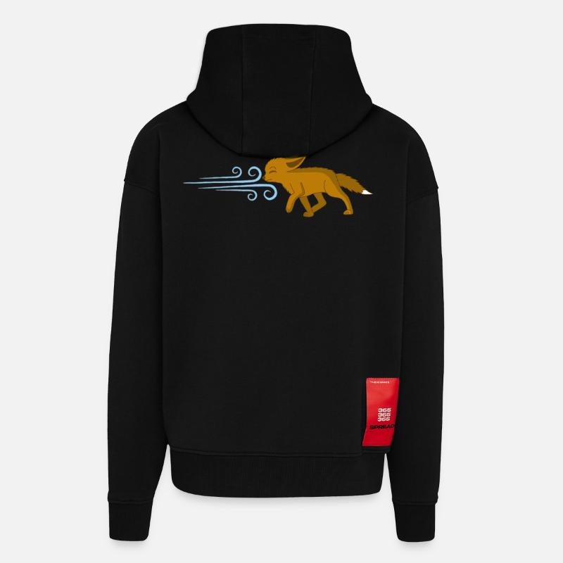 Der Fuchs und der Wind - Zip Hoodie - made by SPREAD - SOLID BLACK
