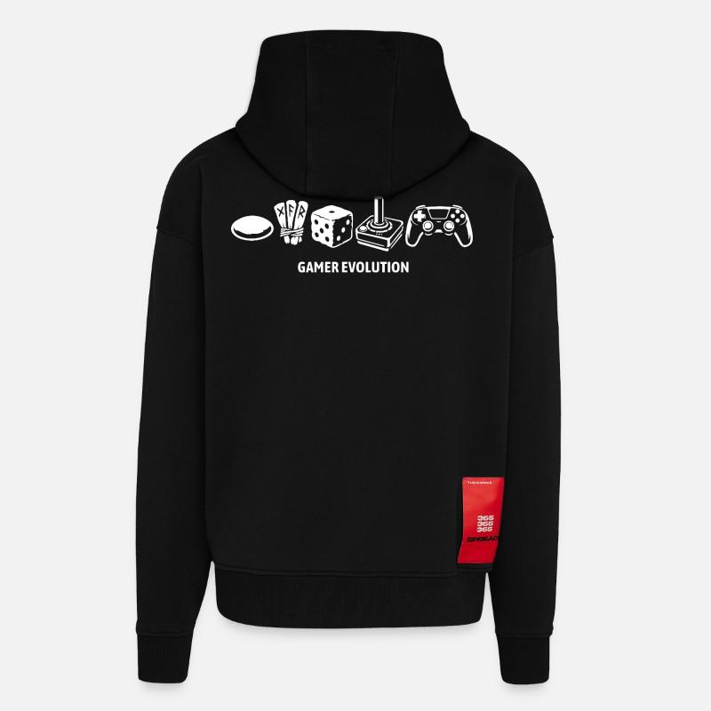 Controller Evolution | Gamers - Zip Hoodie - made by SPREAD - SOLID BLACK