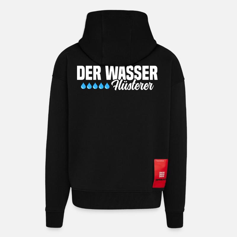 Der Wasser Flüsterer - Zip Hoodie - made by SPREAD - SOLID BLACK