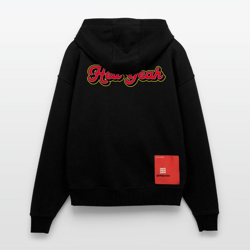 Hell Yeah 3D Retro Script Veste à capuche bio épaisse oversize fabriqué en UE