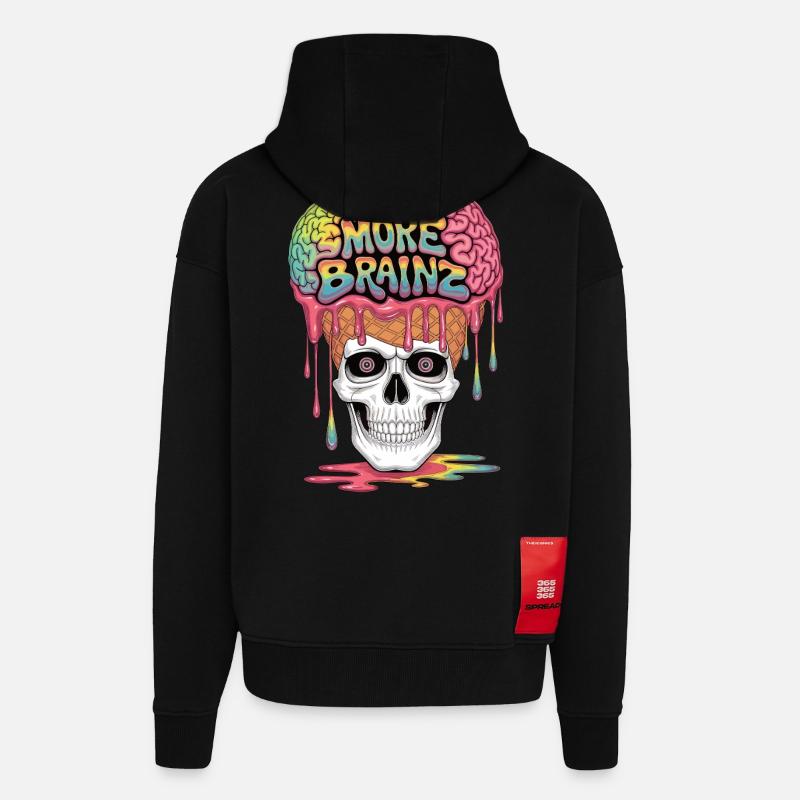 Zombie Eiscreme Wahnsinn - Zip Hoodie - made by SPREAD - SOLID BLACK