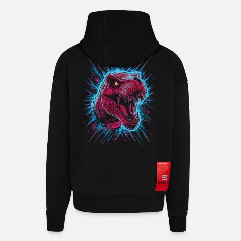 T-Rex Power pur - Zip Hoodie - made by SPREAD - SOLID BLACK