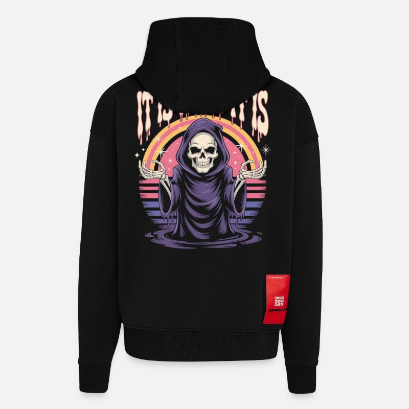 Sensenmann Retro Spruch Shirt - Zip Hoodie - made by SPREAD - SOLID BLACK