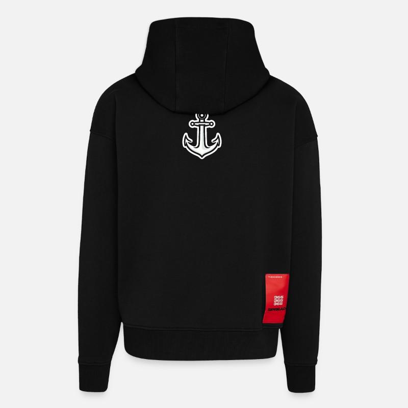 Anker Sticker einfach - Zip Hoodie - made by SPREAD - SOLID BLACK