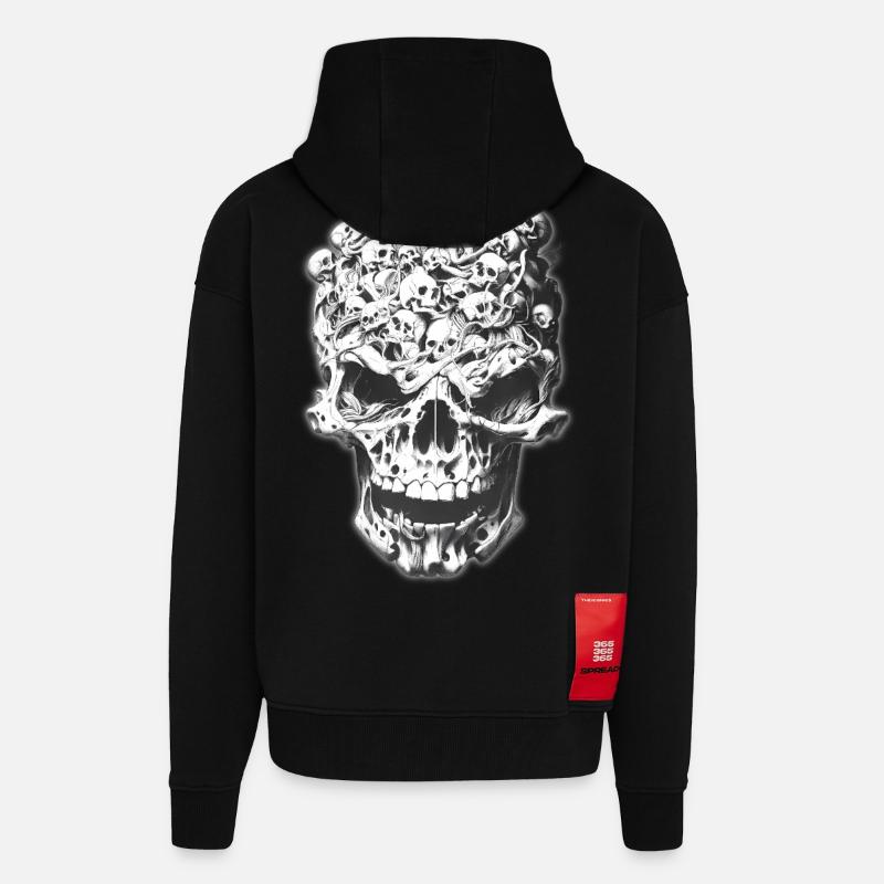 Schädel der Schädel - Zip Hoodie - made by SPREAD - SOLID BLACK