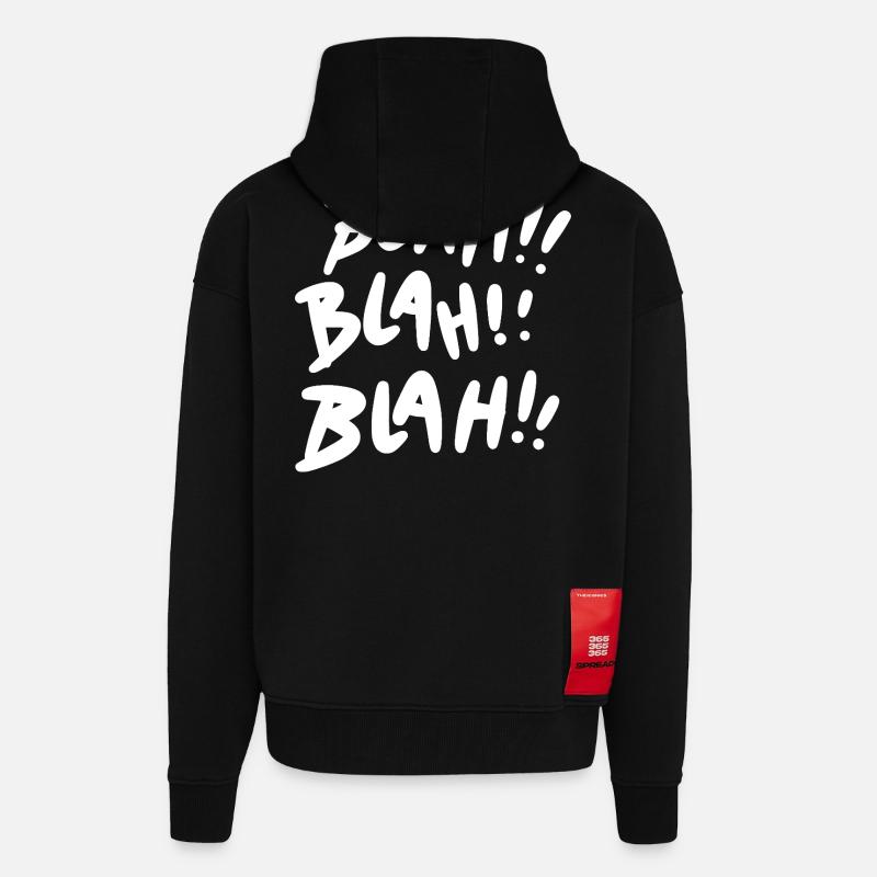 Blah Blah Blah weiß - Zip Hoodie - made by SPREAD - SOLID BLACK