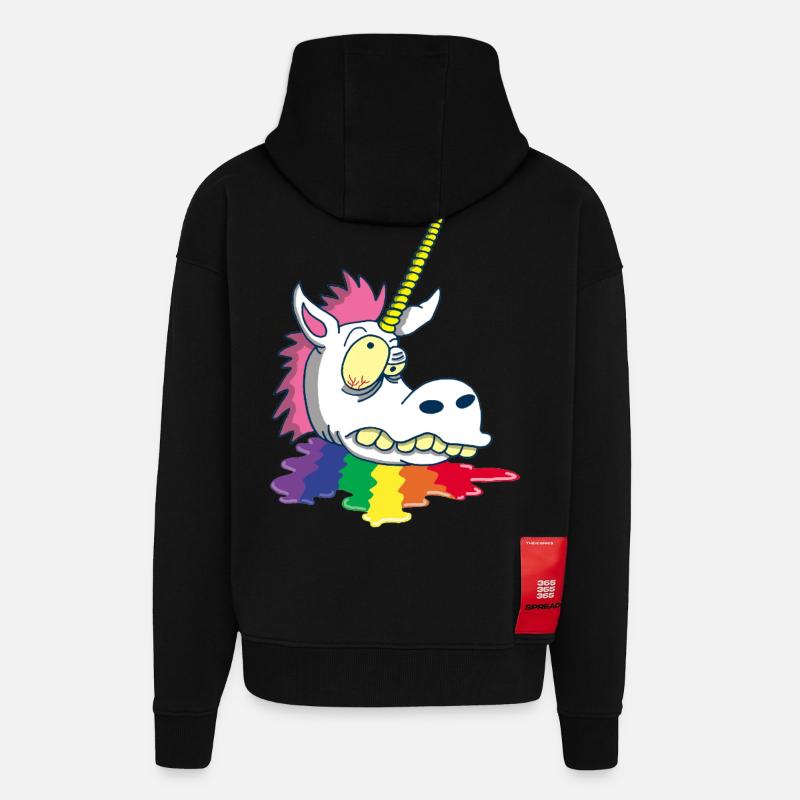 Abgetrennter Kopf eines Einhorns - Zip Hoodie - made by SPREAD - SOLID BLACK