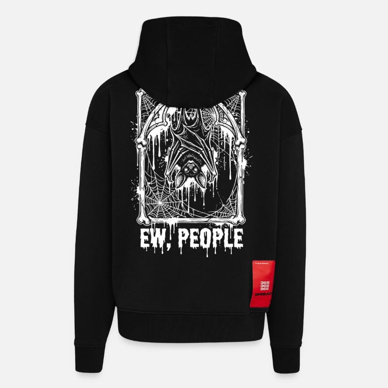 Ew People Bat Gothic - Zip Hoodie - made by SPREAD - SOLID BLACK