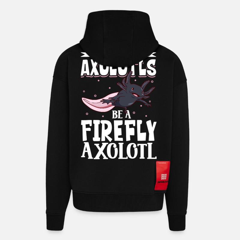 Be a Firefly Axolotl - Zip Hoodie - made by SPREAD - SOLID BLACK