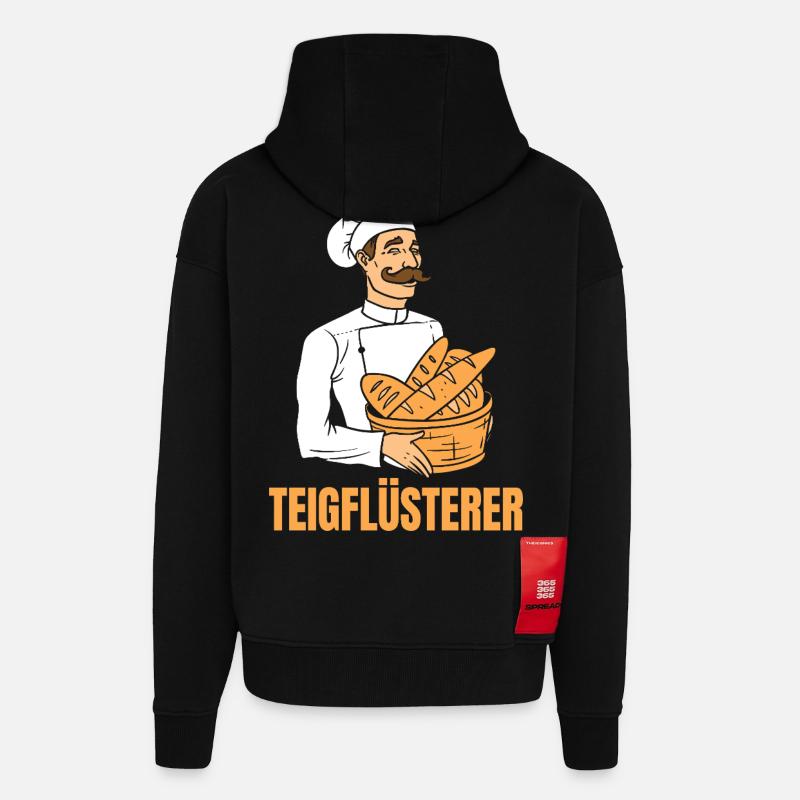 Bäcker Brotkorb Bäckermütze Teigflüsterer - Zip Hoodie - made by SPREAD - SOLID BLACK