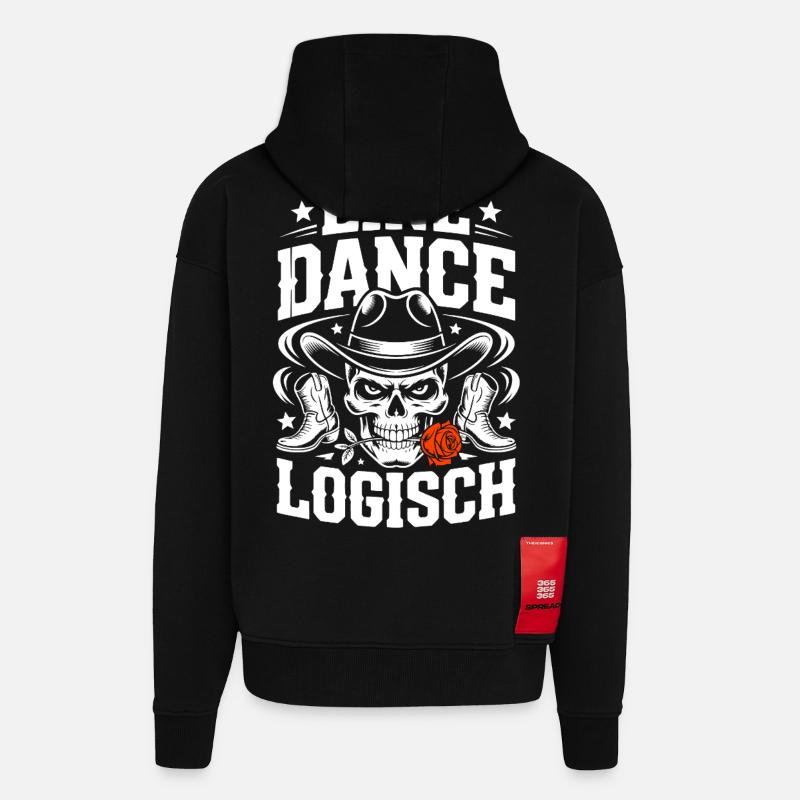 Line Dance Logisch Skull - Zip Hoodie - made by SPREAD - SOLID BLACK