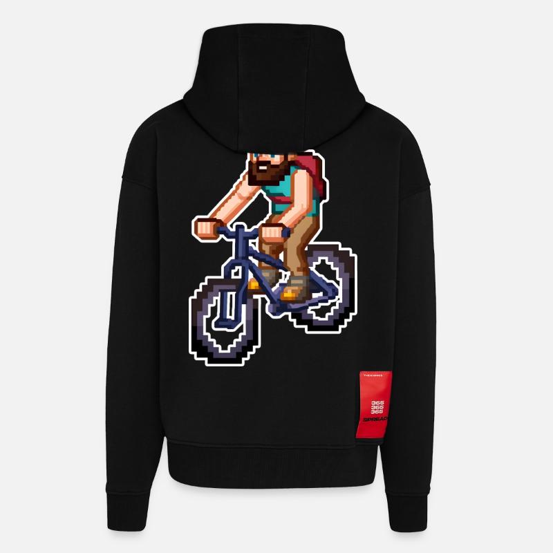 VTT Pixel Art - Veste à capuche bio épaisse oversize fabriqué en UE - SOLID BLACK