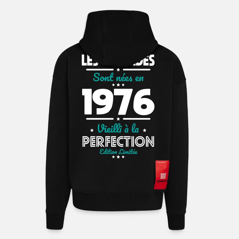 1976 – Legends – Perfekt gereift - Zip Hoodie - made by SPREAD - SOLID BLACK
