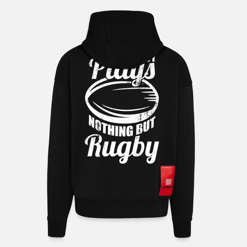 Rugby Boy - Zip Hoodie - made by SPREAD - SOLID BLACK