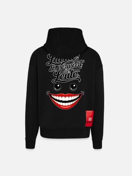 Always smiling - Zip Hoodie - made by SPREAD - SOLID BLACK