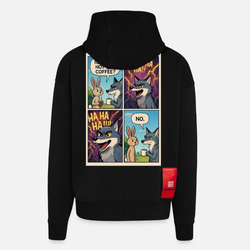 Too Hot Coffee Witz-Comic – lustiges Geschenk - Zip Hoodie - made by SPREAD - SOLID BLACK