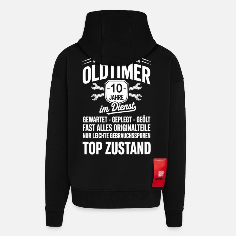 bester Mitarbeiter - Oldtimer Mechaniker - Zip Hoodie - made by SPREAD - SOLID BLACK