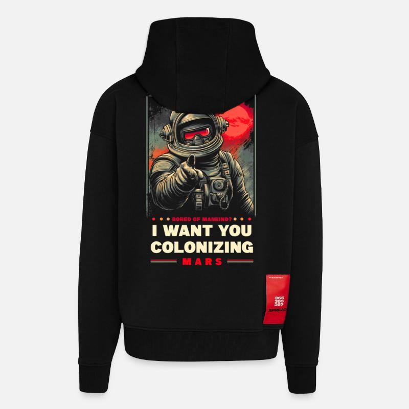Mars Kolonisierung Werbeposter - Zip Hoodie - made by SPREAD - SOLID BLACK