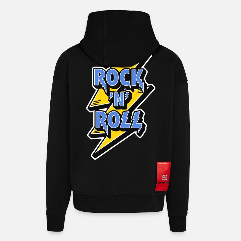 Rock'n'Roll-Logo mit Blitz - Zip Hoodie - made by SPREAD - SOLID BLACK