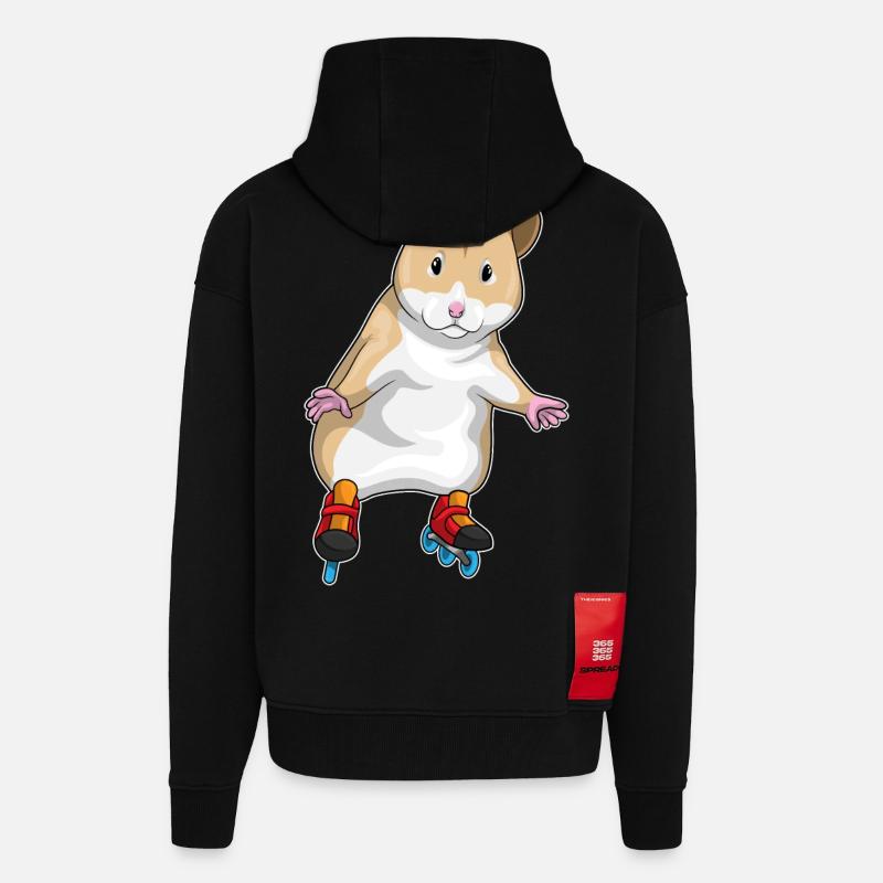 Hamster Inline skating Inline skates - Zip Hoodie - made by SPREAD - SOLID BLACK