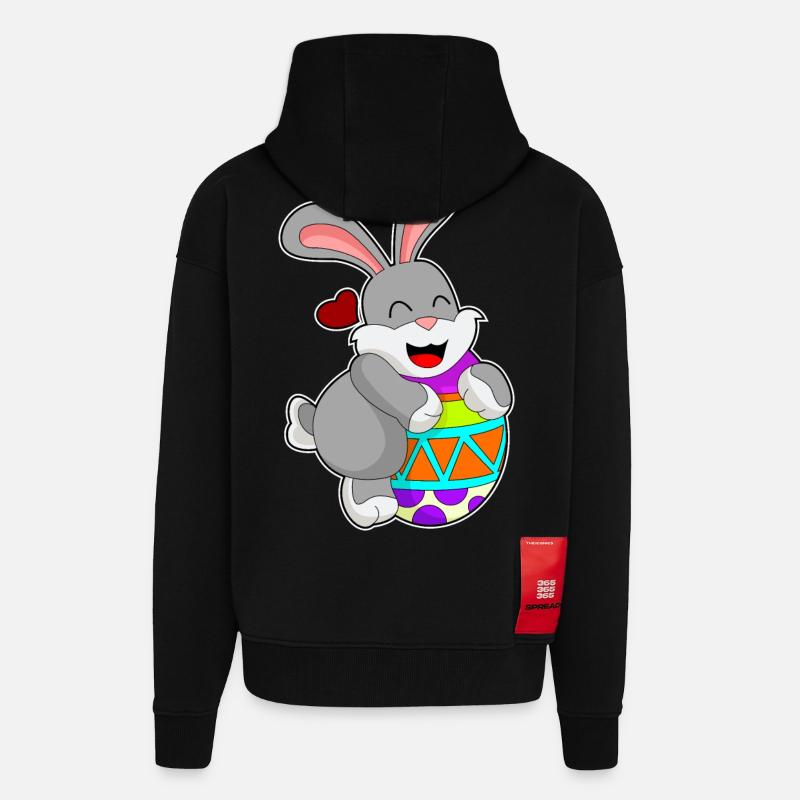 Hase Ei - Zip Hoodie - made by SPREAD - SOLID BLACK