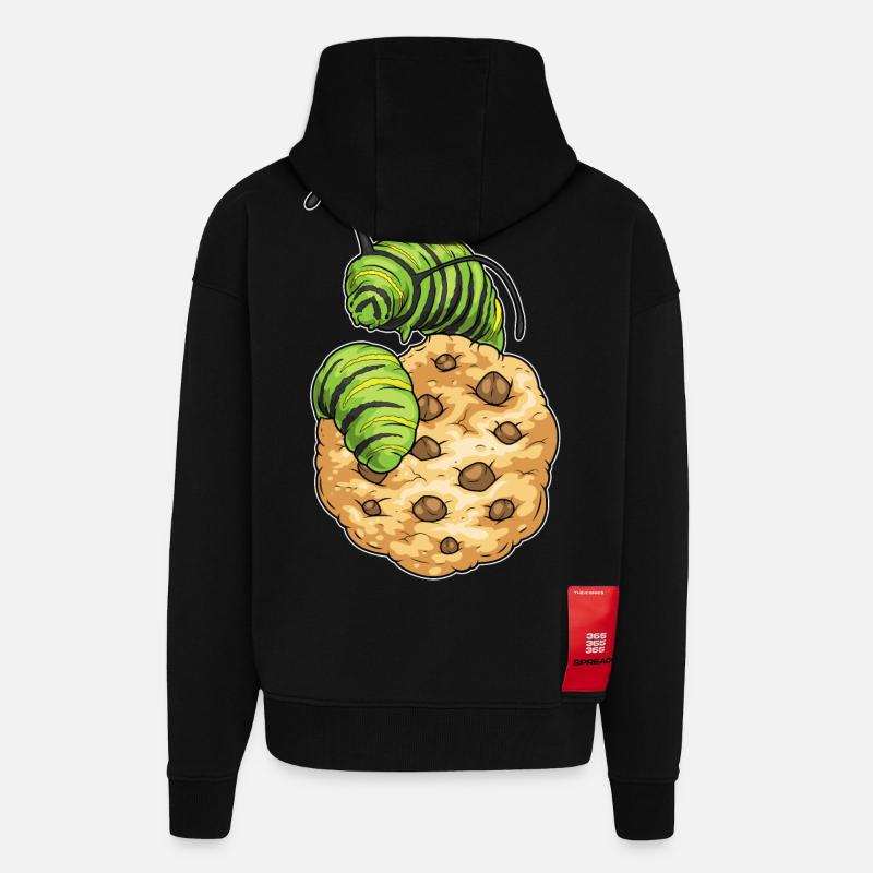 Raupe Cookie - Zip Hoodie - made by SPREAD - SOLID BLACK