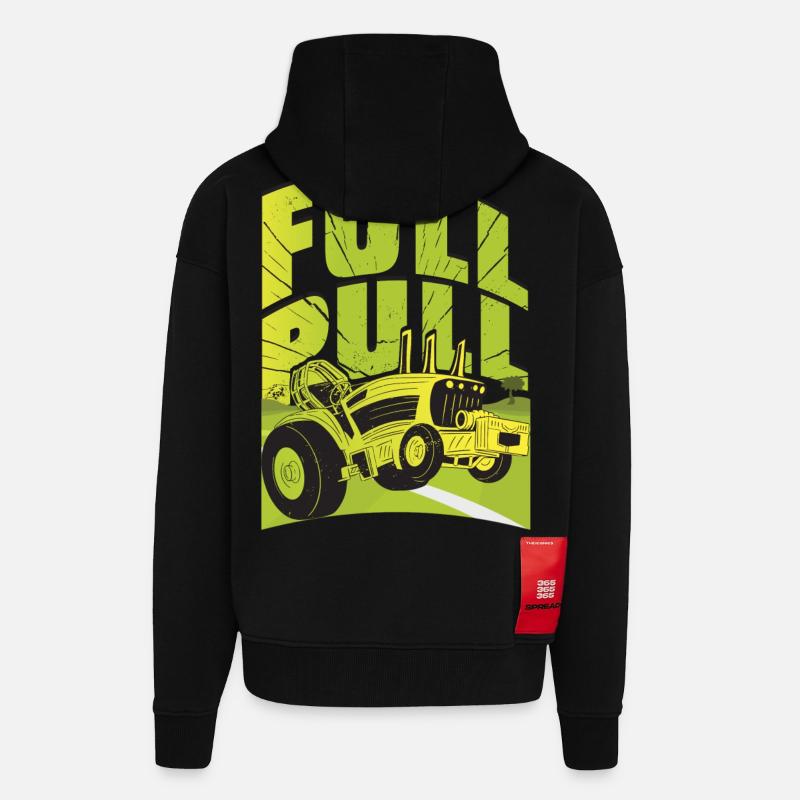 Tractor Pulling - Zip Hoodie - made by SPREAD - SOLID BLACK