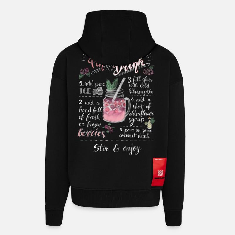 Pink Drink - Zip Hoodie - made by SPREAD - SOLID BLACK