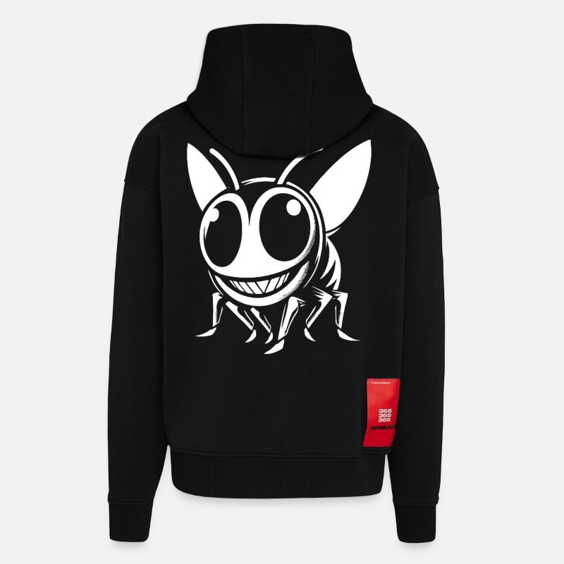 Funny Wasp Design – Comic Fun - Zip Hoodie - made by SPREAD - SOLID BLACK