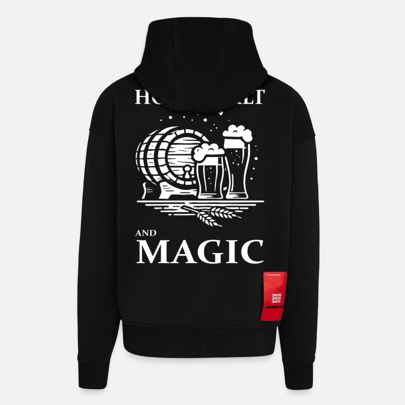 Bier Design – Hops, Malt and Magic - Zip Hoodie - made by SPREAD - SOLID BLACK