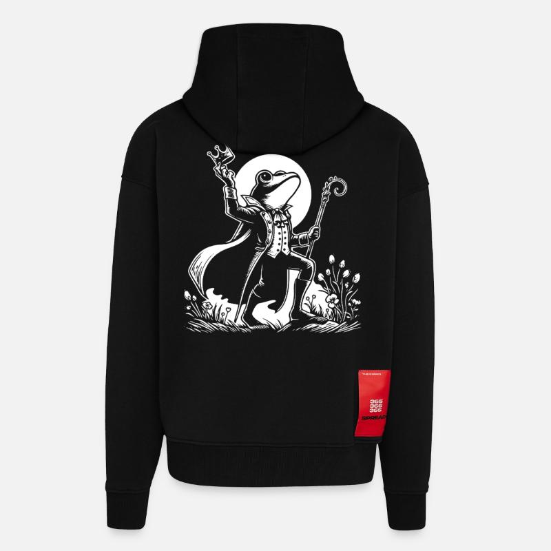 Froschkönig – Märchenhaftes Design - Zip Hoodie - made by SPREAD - SOLID BLACK