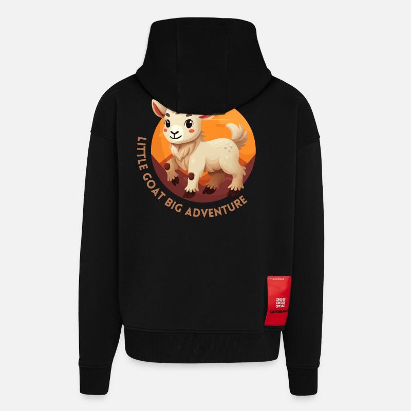 Kleine Ziege, das große Abenteuer - Zip Hoodie - made by SPREAD - SOLID BLACK